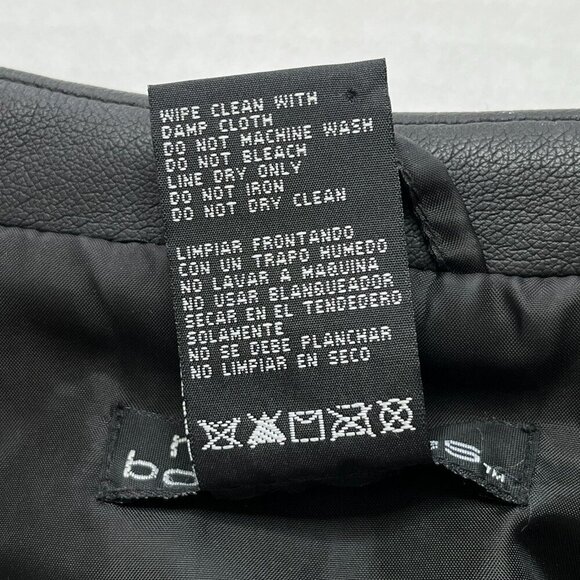 No Boundaries Faux Leather Zip Up Vest w Pockets Juniors Large Biker Goth Black - Picture 7 of 9